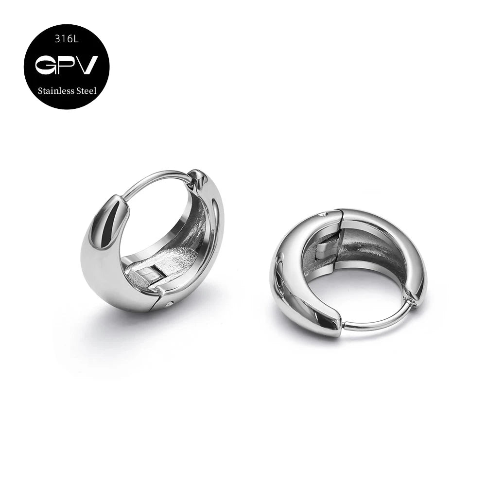Set 2 Pares Aros Acero Quirúrgico 316L