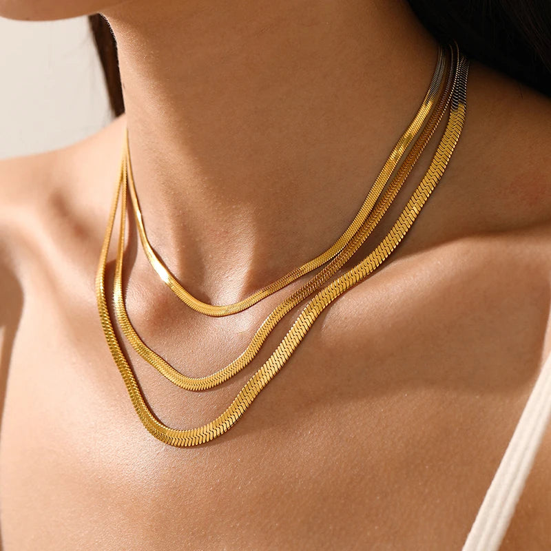 Choker Cadena Tipo Serpiente de Acero Inoxidable